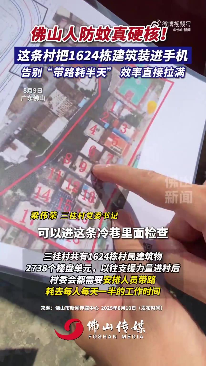 佛山人防蚊真硬核这条村把1624栋建筑装进手机