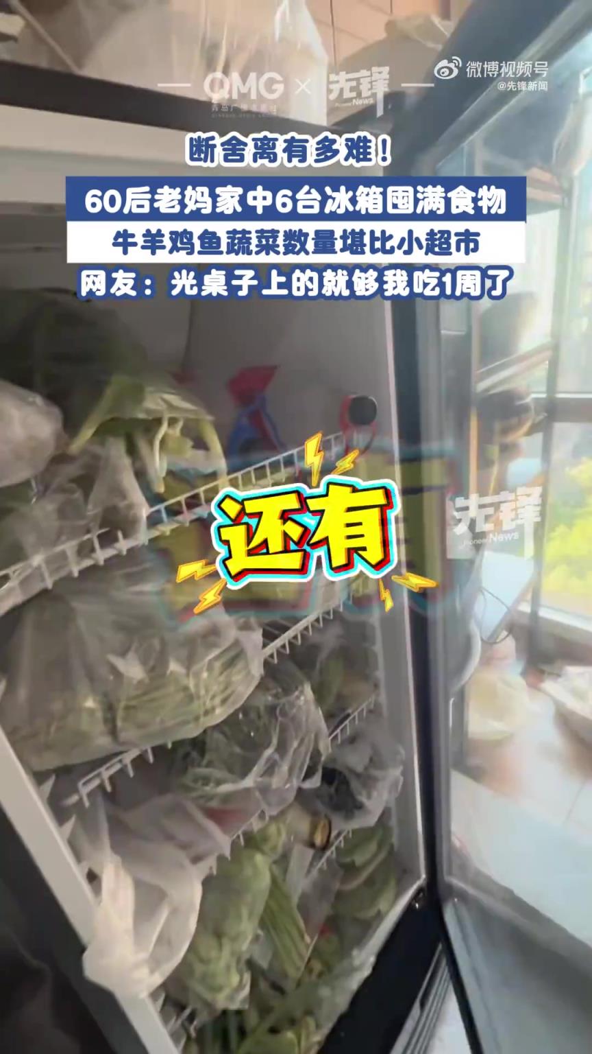 老妈家里6个冰箱全部满仓运行