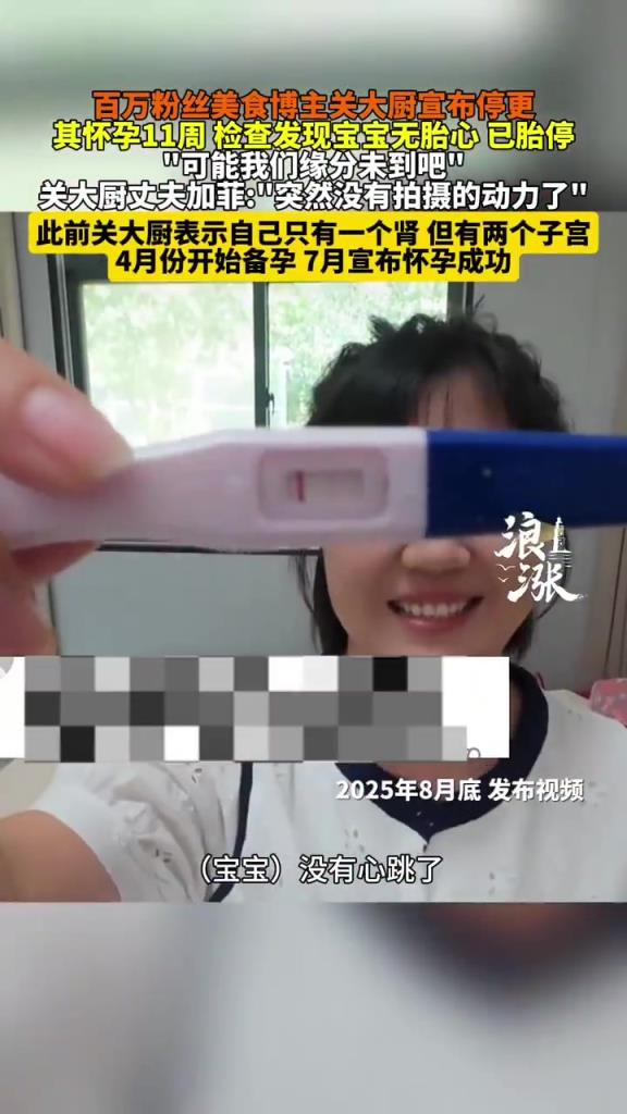 百万粉美食博主胎停，宣布停更
