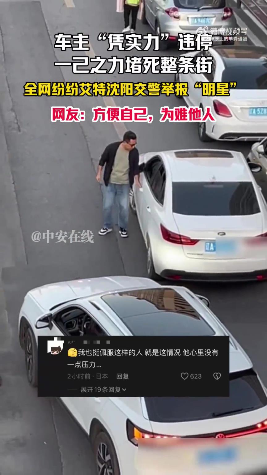 车主“凭实力”违停，一己之力堵死整条街