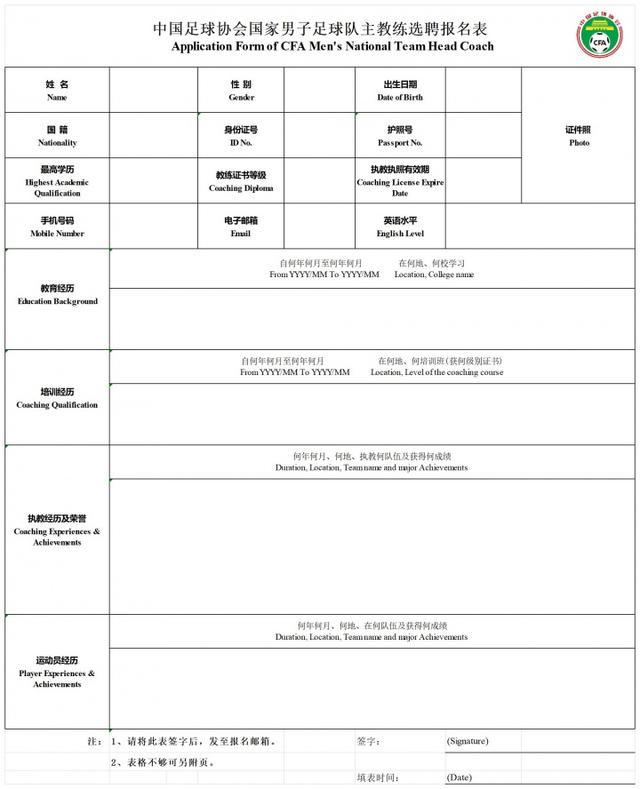 ‍♂️吧友们抓紧了！国足主帅报名将于明天截止
