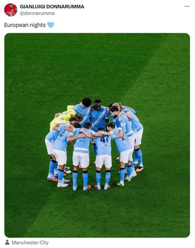 2-0战胜那不勒斯，多纳鲁马社媒晒图庆祝：欧洲之夜