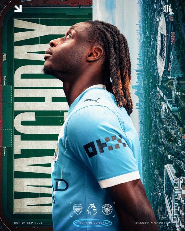 重返征程 曼城发布客场战阿森纳海报：多库单人出镜