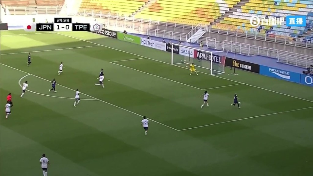 打崩了！三分钟两球，日本女足2-0领先中国台北女足
